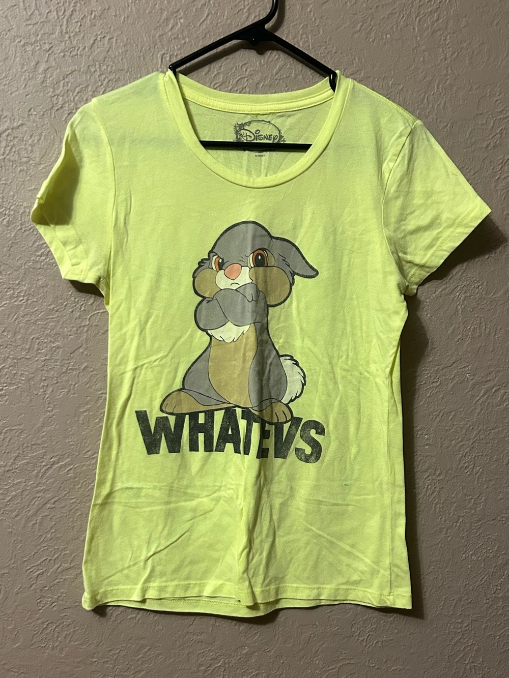 Disney Neon Yellow Thumper 'WHATEVS' Graphic Dog Tee